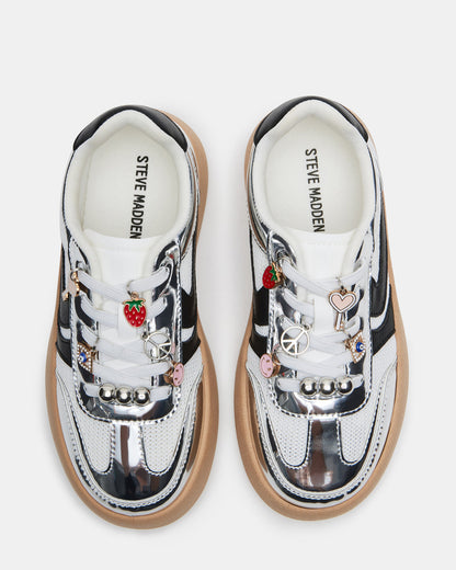 Kids' JERSEY CHARMS Silver Girls' Low-Top Platform Sneaker - Steve Madden