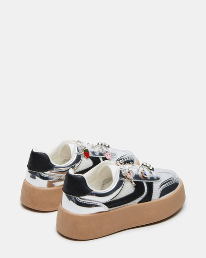 Kids' JERSEY CHARMS Silver Girls' Low-Top Platform Sneaker - Steve Madden