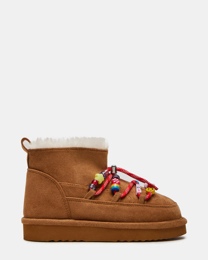 Kids' GLAZER Cognac Girls' Lace-Up Ankle Boot - Steve Madden