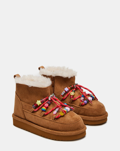Kids' GLAZER Cognac Girls' Lace-Up Ankle Boot - Steve Madden