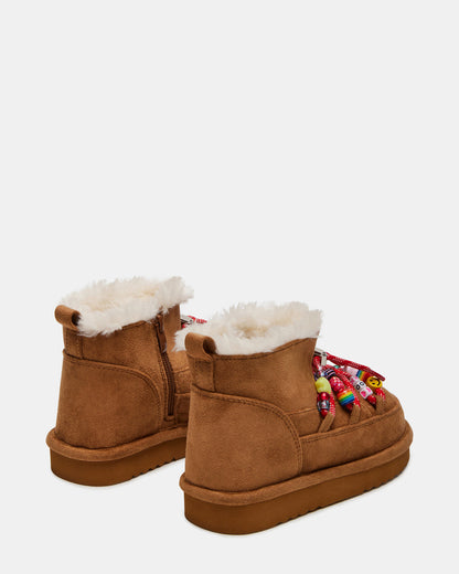 Kids' GLAZER Cognac Girls' Lace-Up Ankle Boot - Steve Madden