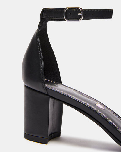Kids' CARRSON Black Smooth Girls' Dress Heel - Steve Madden