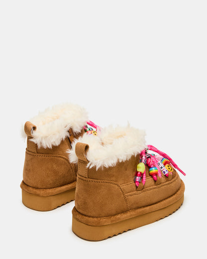 Toddlers' GLAZER Cognac Girls' Lace-Up Ankle Boot - Steve Madden