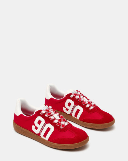 PACEY Red Multi Low-Top Lace-Up 90's Women's Sneaker - Steve Madden