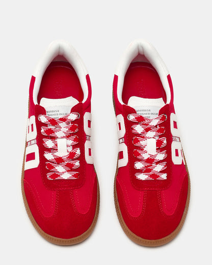 PACEY Red Multi Low-Top Lace-Up 90's Women's Sneaker - Steve Madden