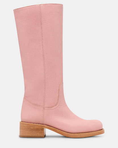 RIGGS Pink Leather Square-Toe Women's Boot - Steve Madden