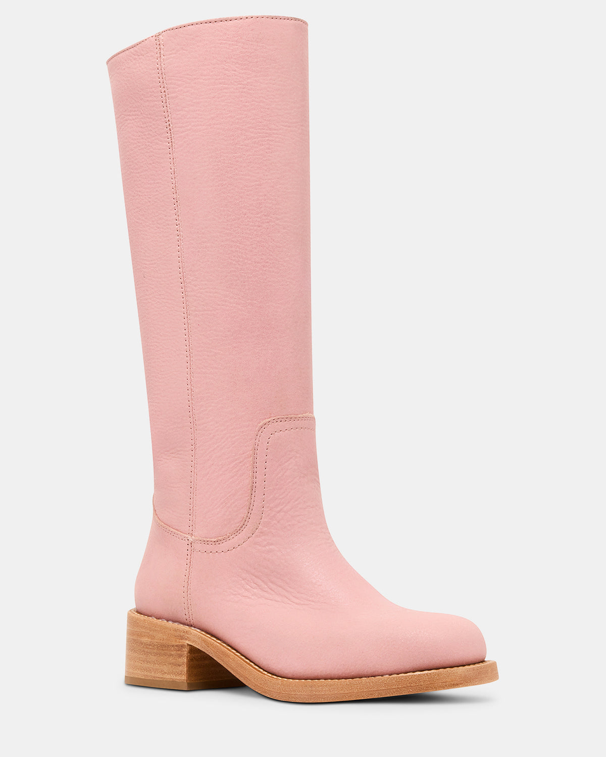 RIGGS Pink Leather Square-Toe Women's Boot - Steve Madden