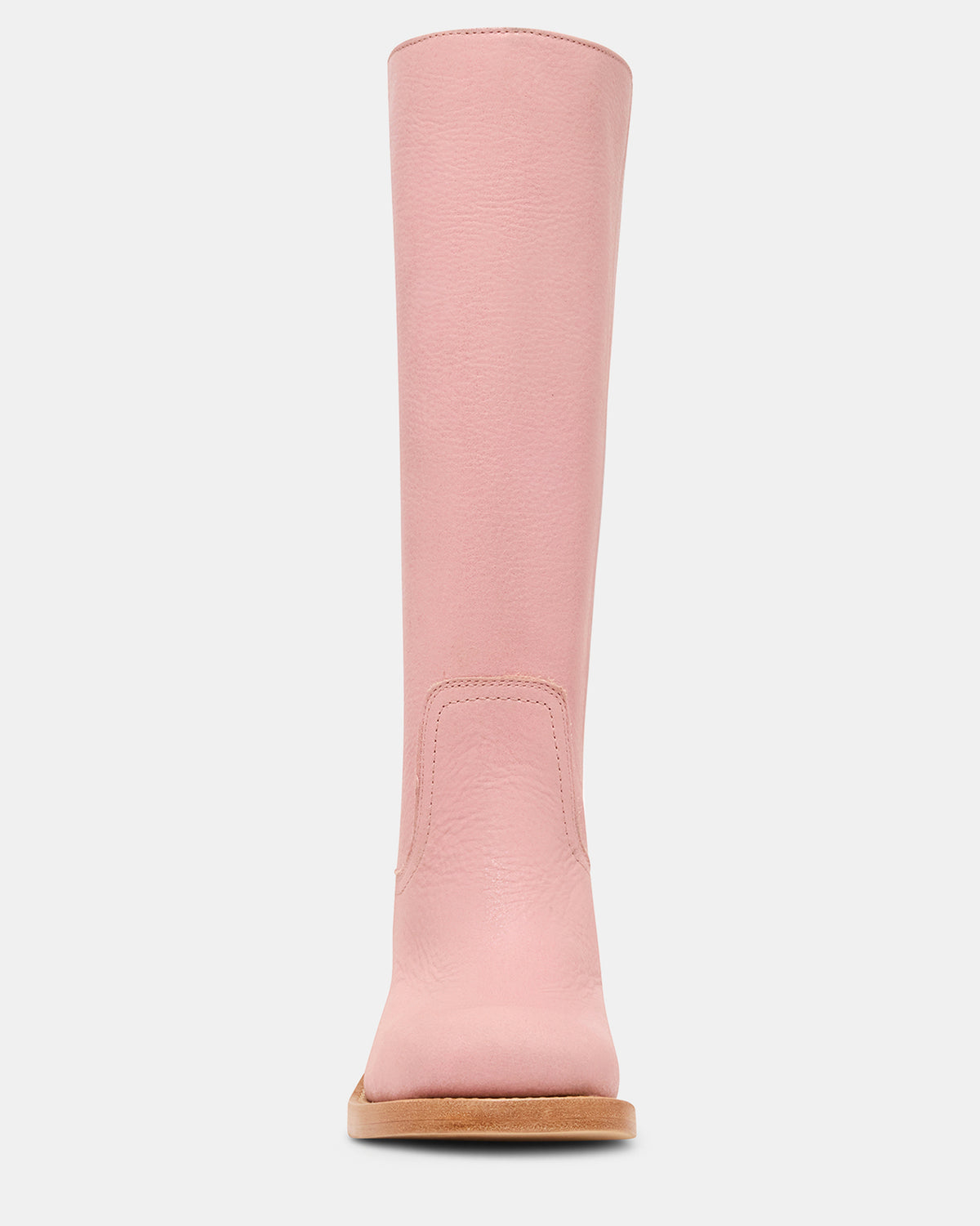 RIGGS Pink Leather Square-Toe Women's Boot - Steve Madden