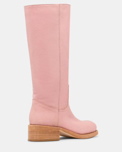 RIGGS Pink Leather Square-Toe Women's Boot - Steve Madden