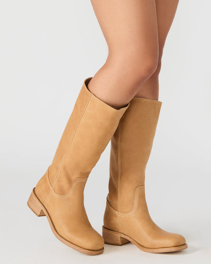 RIGGS Pink Leather Square-Toe Women's Boot - Steve Madden
