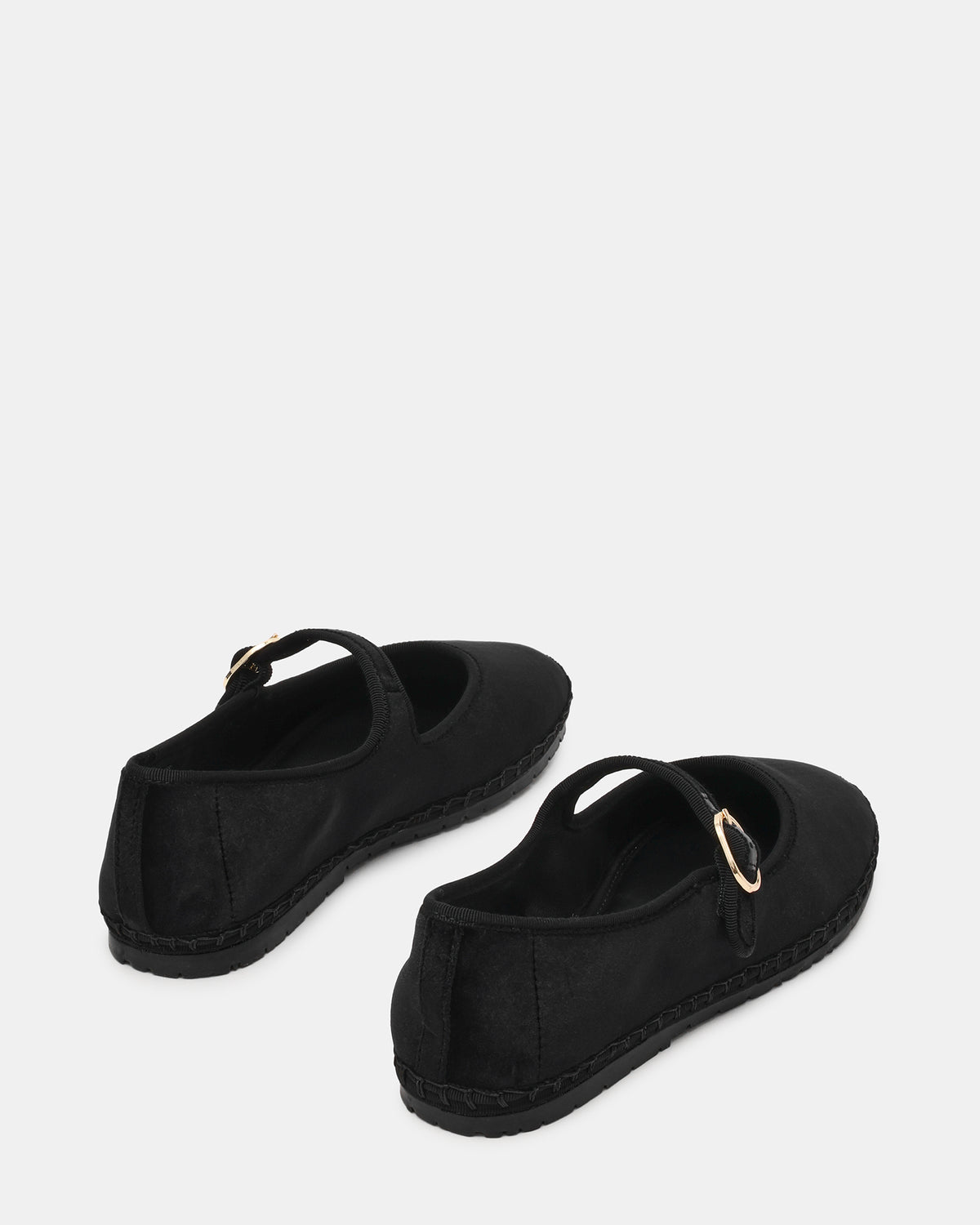 VELMA Black Velvet Mary Jane Gold-Detail Buckle Women's Flat - Steve Madden
