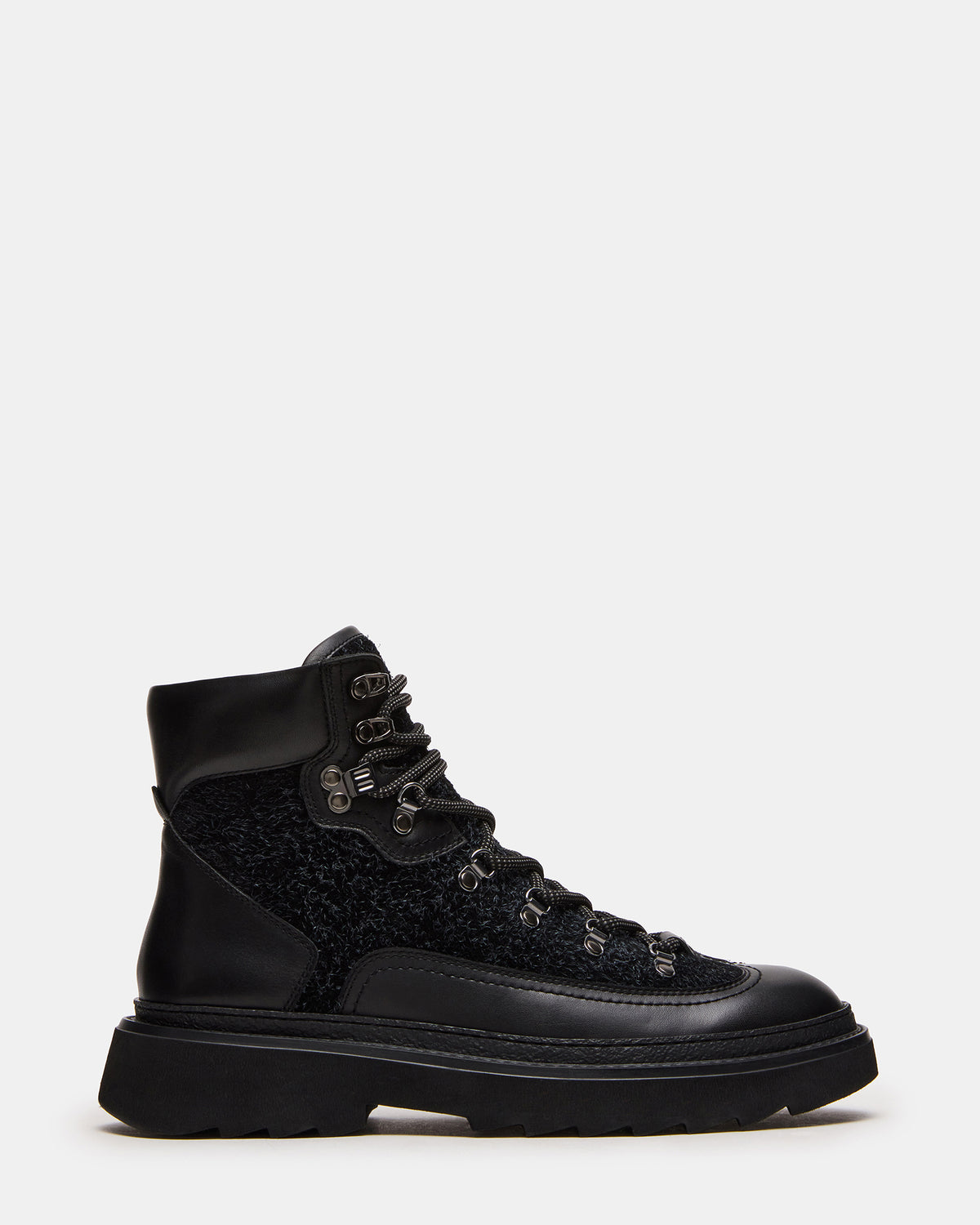YOSEMITE Black Multi Lace-Up Lug Men's Ankle Boot - Steve Madden