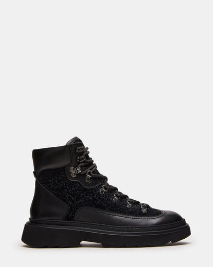 YOSEMITE Black Multi Lace-Up Lug Men's Ankle Boot - Steve Madden