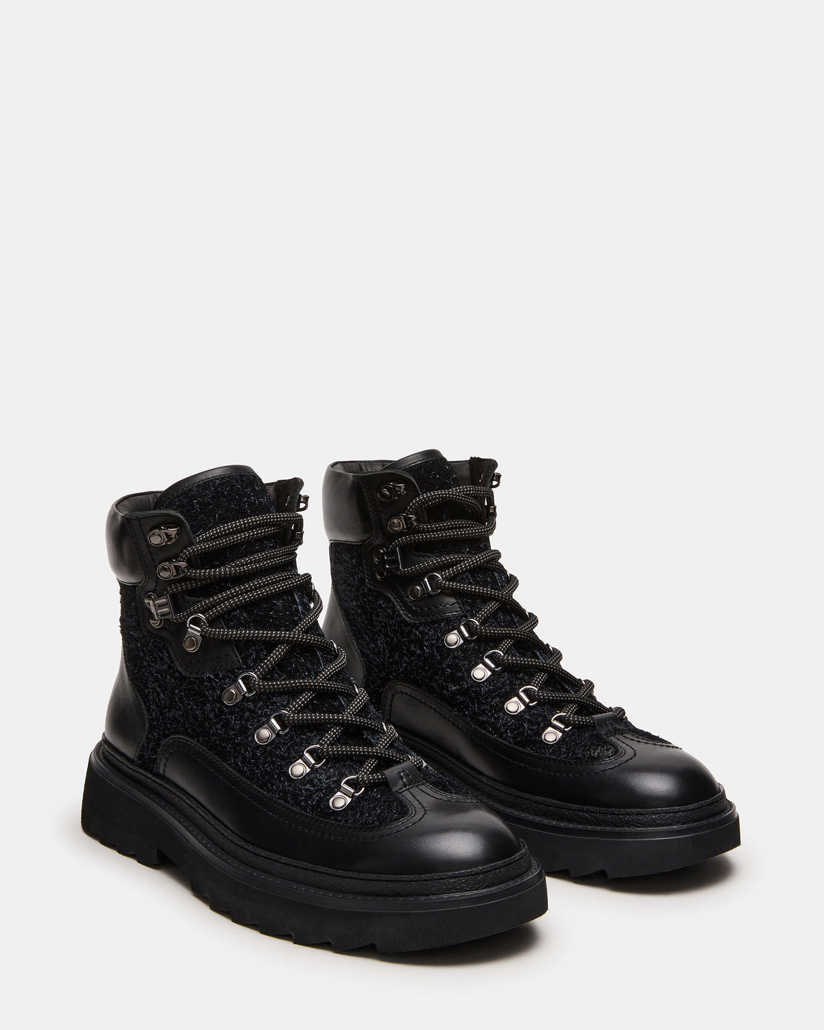 YOSEMITE Black Multi Lace-Up Lug Men's Ankle Boot - Steve Madden