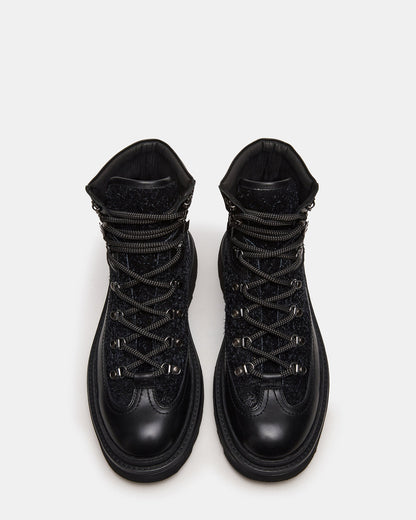 YOSEMITE Black Multi Lace-Up Lug Men's Ankle Boot - Steve Madden