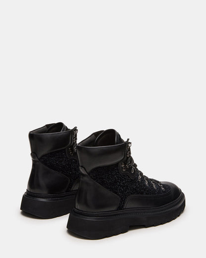 YOSEMITE Black Multi Lace-Up Lug Men's Ankle Boot - Steve Madden