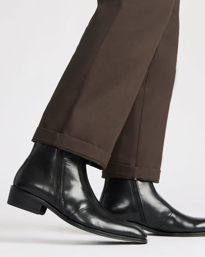 HAYNES Black Leather Men's Ankle Boot - Steve Madden