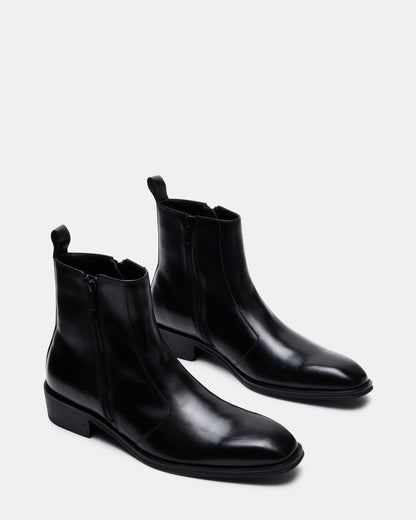 HAYNES Black Leather Men's Ankle Boot - Steve Madden