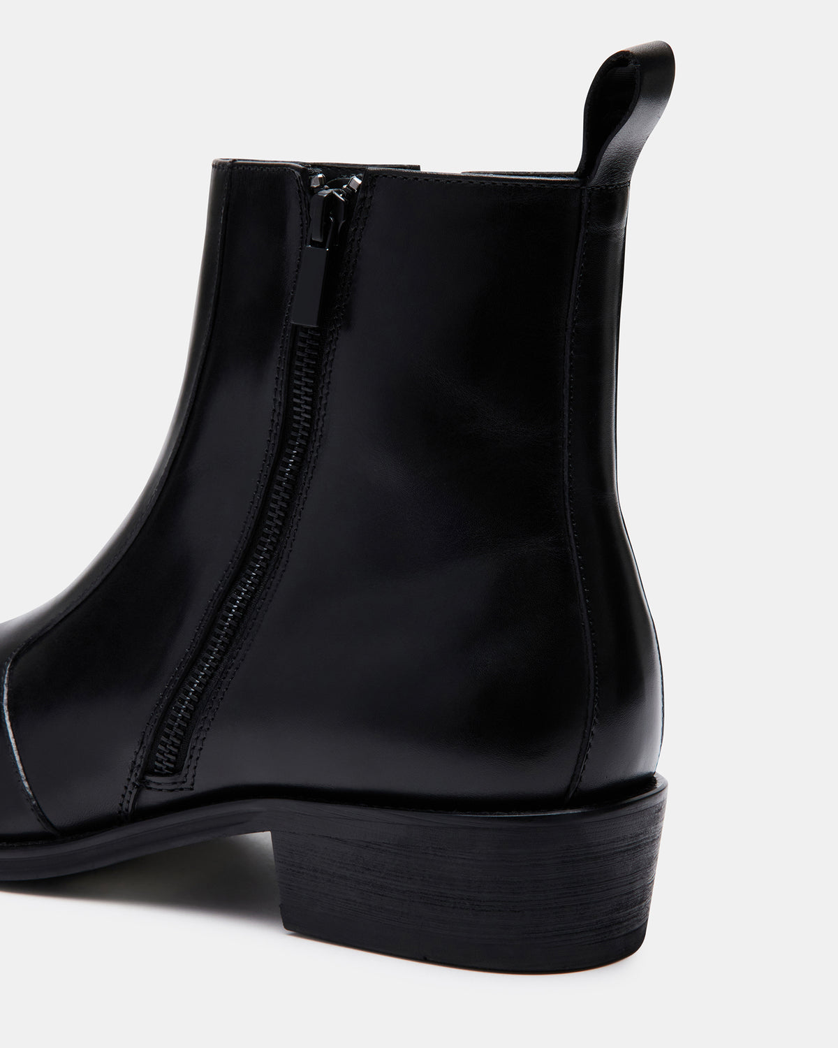 HAYNES Black Leather Men's Ankle Boot - Steve Madden