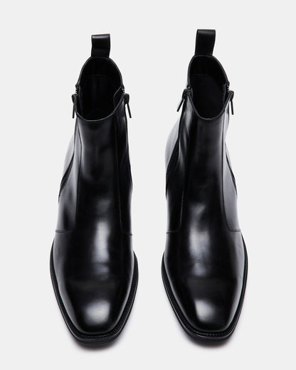 HAYNES Black Leather Men's Ankle Boot - Steve Madden
