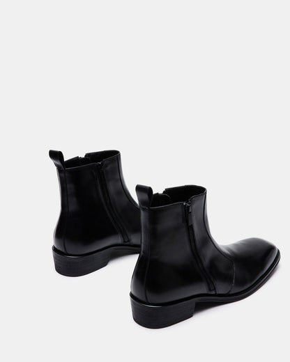 HAYNES Black Leather Men's Ankle Boot - Steve Madden