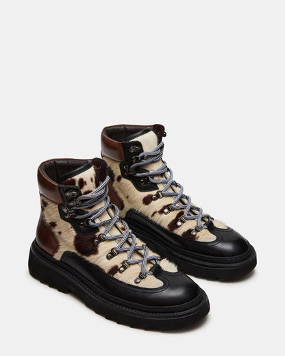 YOSEMITE Brown Multi Lace-Up Lug Men's Ankle Boot - Steve Madden