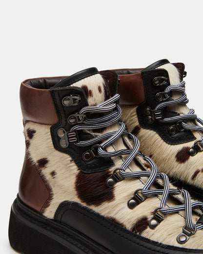 YOSEMITE Brown Multi Lace-Up Lug Men's Ankle Boot - Steve Madden