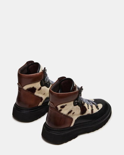 YOSEMITE Brown Multi Lace-Up Lug Men's Ankle Boot - Steve Madden