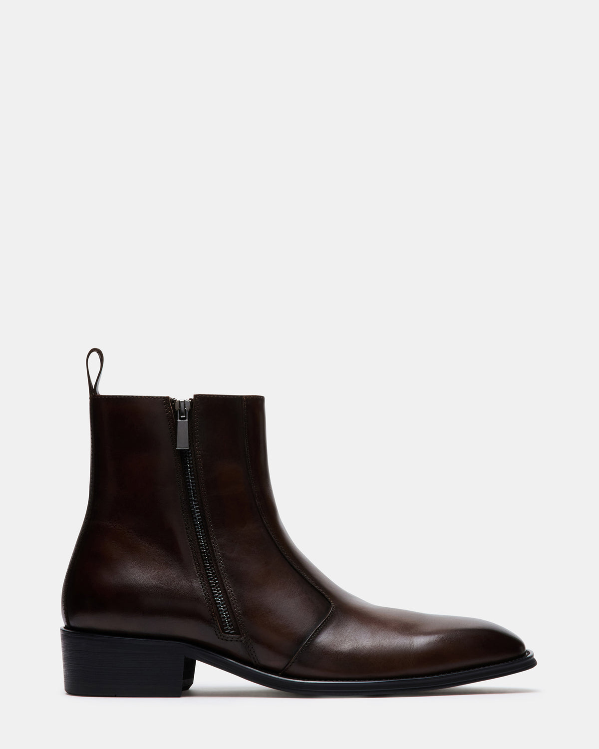 HAYNES Brown Leather Men's Ankle Boot - Steve Madden