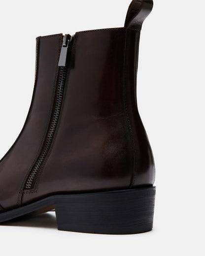 HAYNES Brown Leather Men's Ankle Boot - Steve Madden