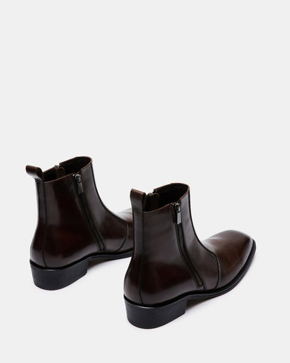 HAYNES Brown Leather Men's Ankle Boot - Steve Madden