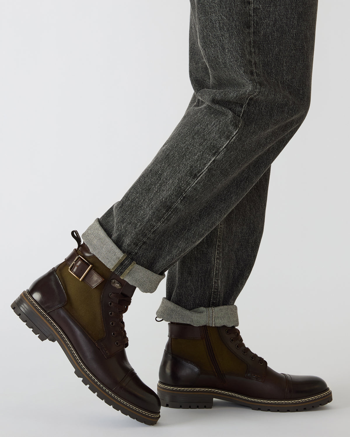 REID Cognac Lace-Up Lug Men's Ankle Boot - Steve Madden