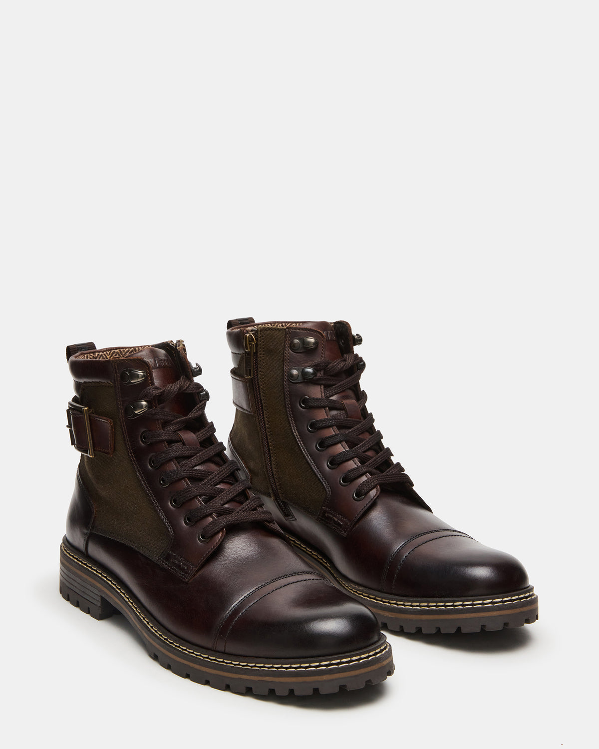 REID Dark Brown Lace-Up Lug Men's Ankle Boot - Steve Madden