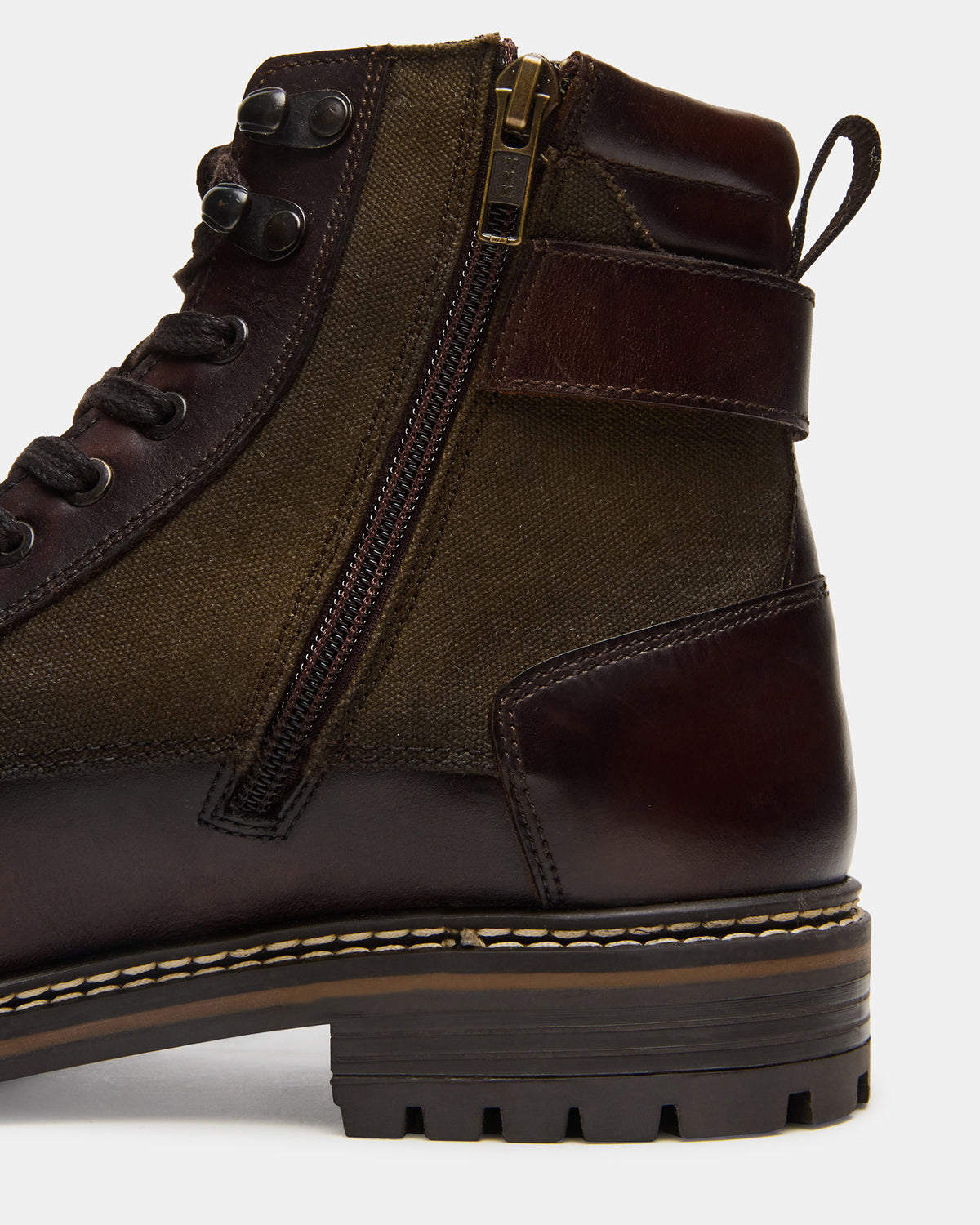 REID Dark Brown Lace-Up Lug Men's Ankle Boot - Steve Madden