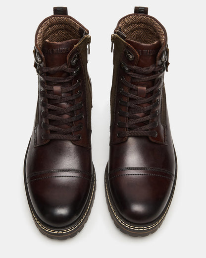 REID Dark Brown Lace-Up Lug Men's Ankle Boot - Steve Madden