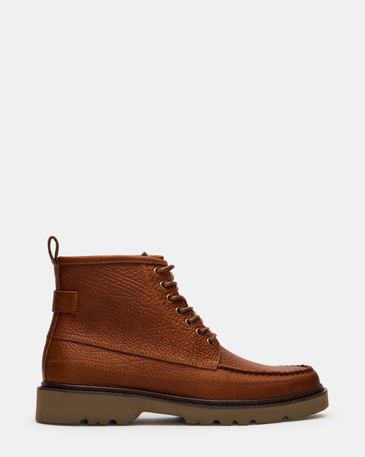 DAEL Brown Leather Lace-Up Men's Ankle Boot - Steve Madden
