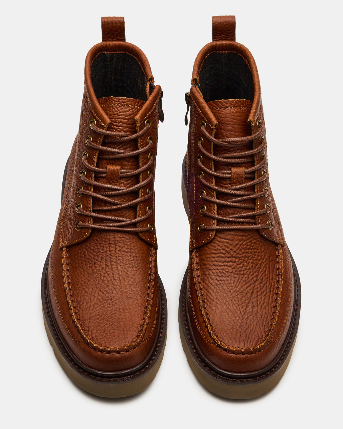DAEL Brown Leather Lace-Up Men's Ankle Boot - Steve Madden