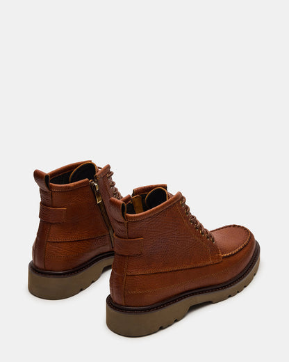 DAEL Brown Leather Lace-Up Men's Ankle Boot - Steve Madden