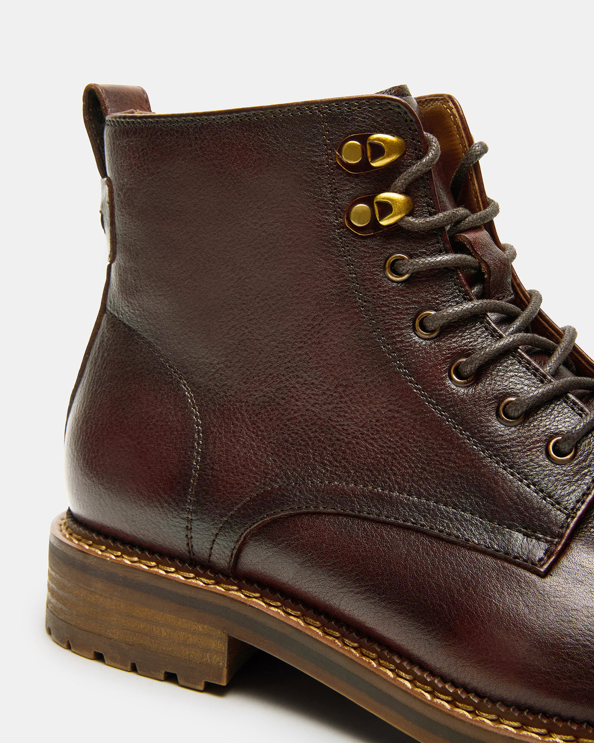 NOBY Brown Leather Men's Lace-Up Ankle Boot - Steve Madden