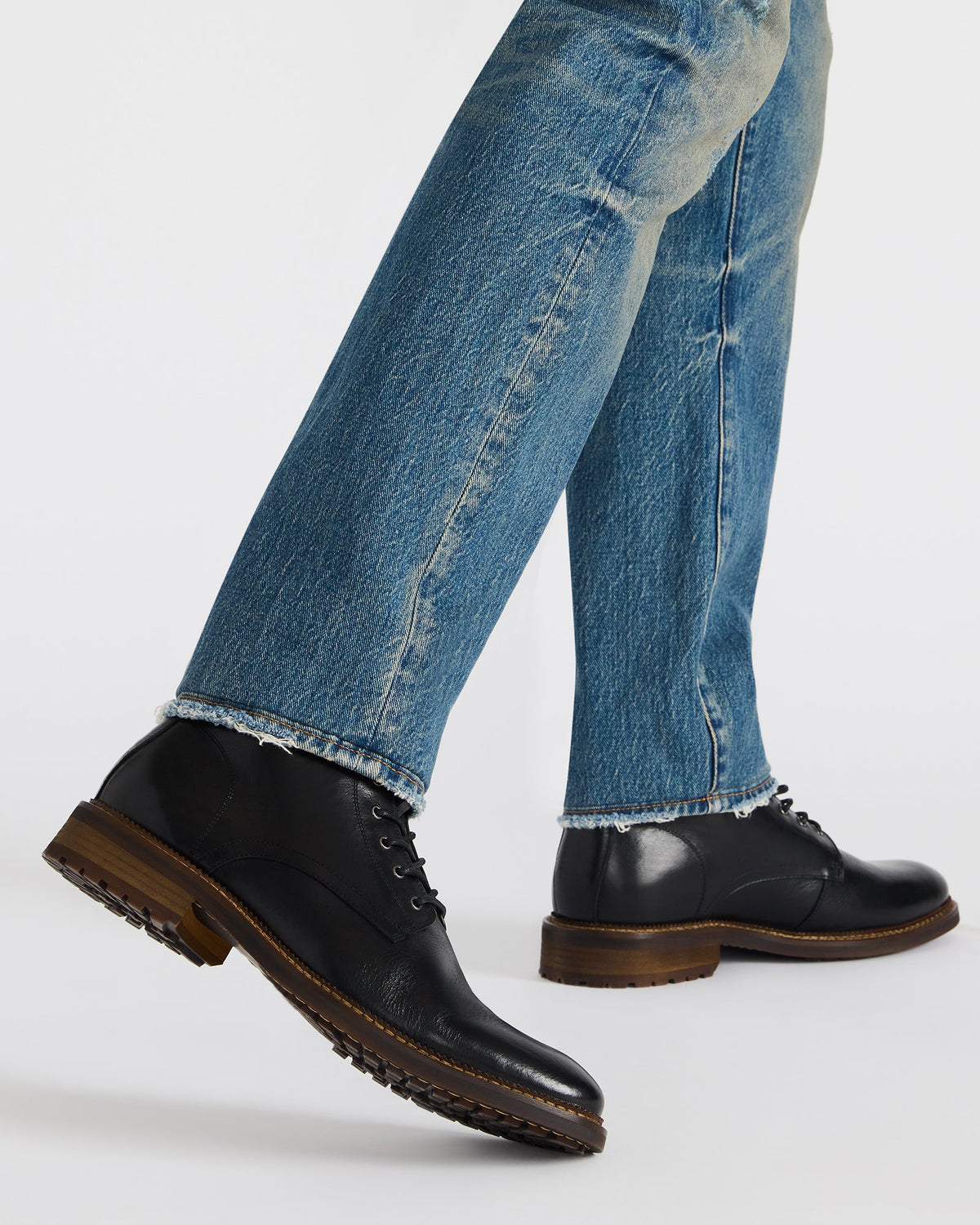 NOBY Black Leather Men's Lace-Up Ankle Boot - Steve Madden