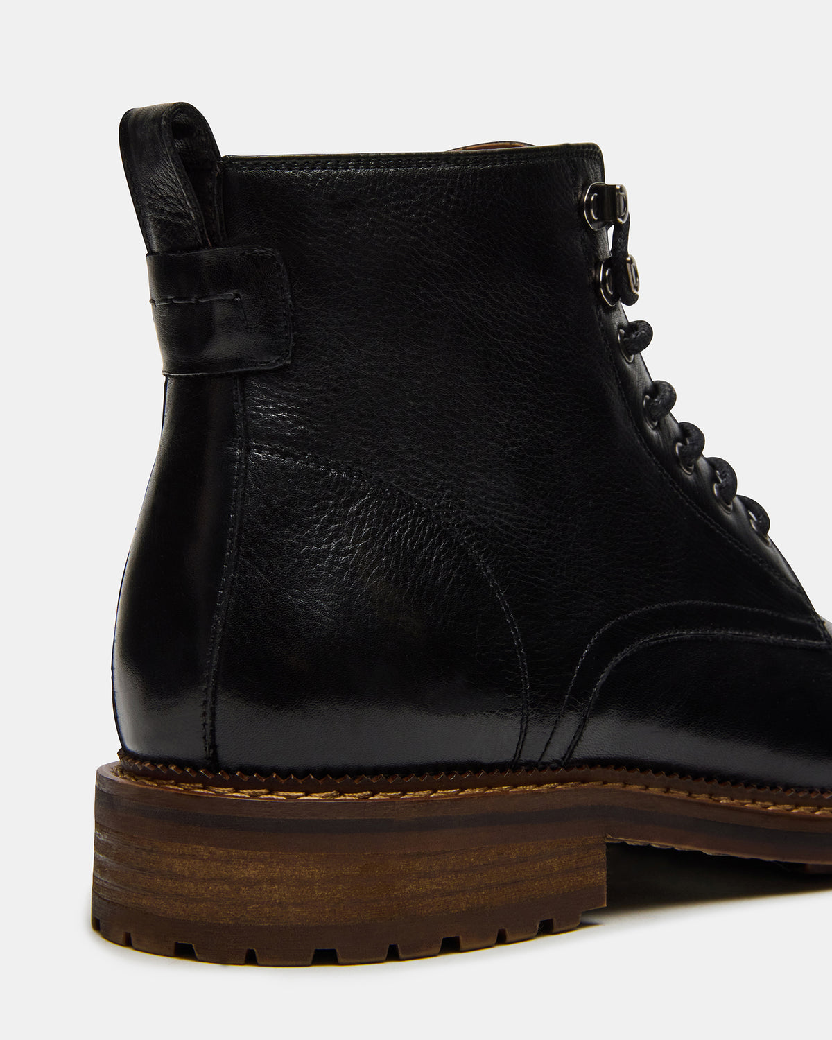 NOBY Black Leather Men's Lace-Up Ankle Boot - Steve Madden