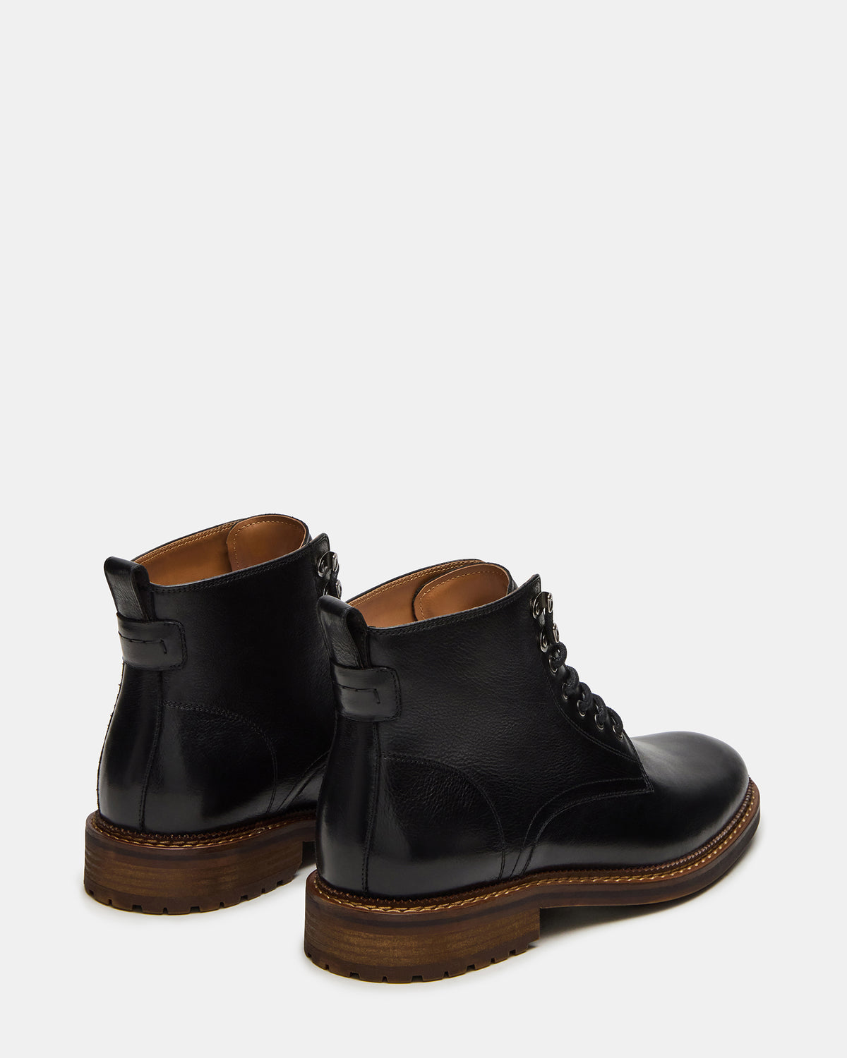 NOBY Black Leather Men's Lace-Up Ankle Boot - Steve Madden