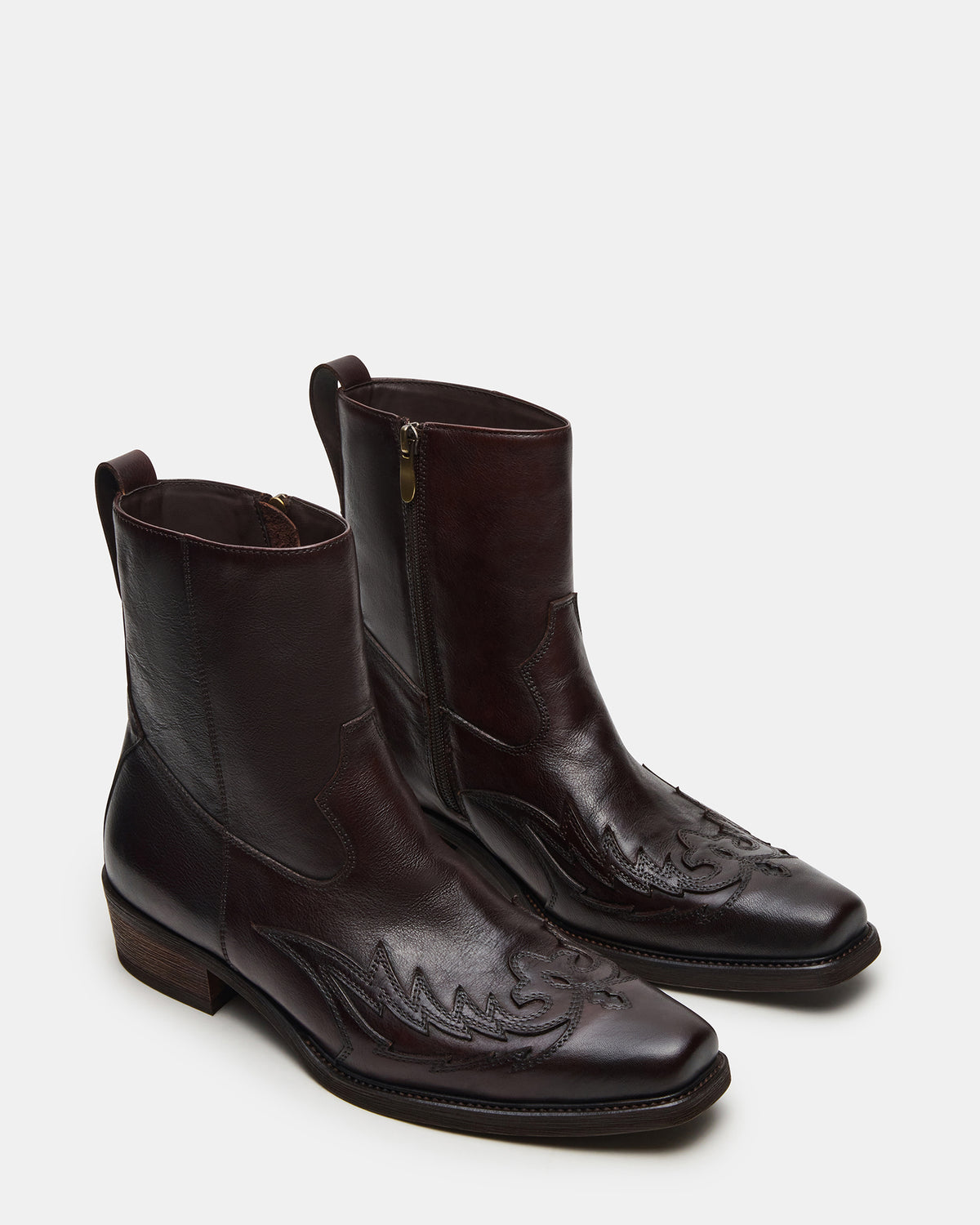 SANTANA Dark Brown Western Men's Ankle Boot - Steve Madden
