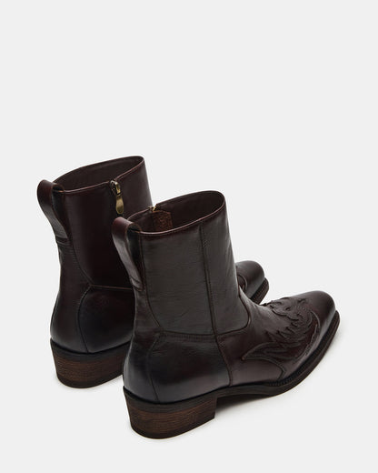 SANTANA Dark Brown Western Men's Ankle Boot - Steve Madden