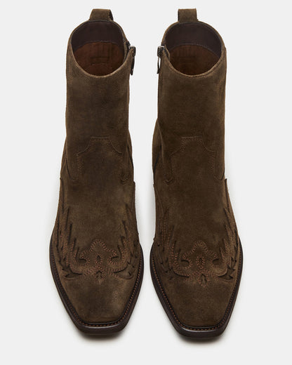 SANTANA Green Olive Western Men's Ankle Boot - Steve Madden