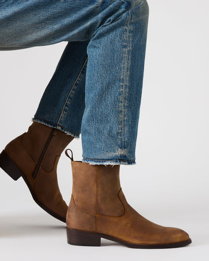 HENDRIK Tan Leather Men's Ankle Boot - Steve Madden
