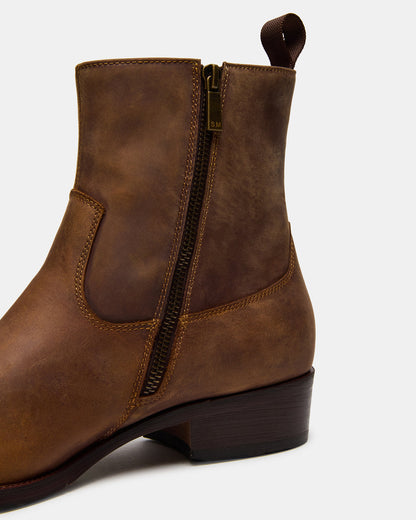 HENDRIK Tan Leather Men's Ankle Boot - Steve Madden
