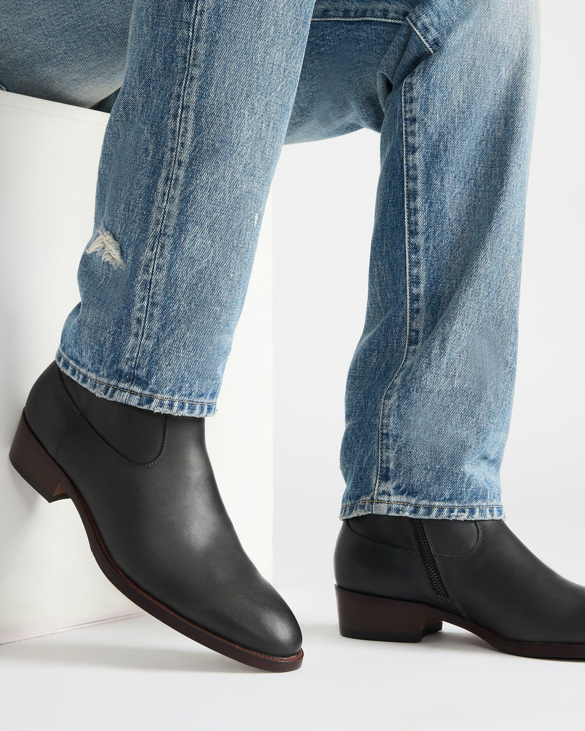 HENDRIK Black Leather Men's Ankle Boot - Steve Madden