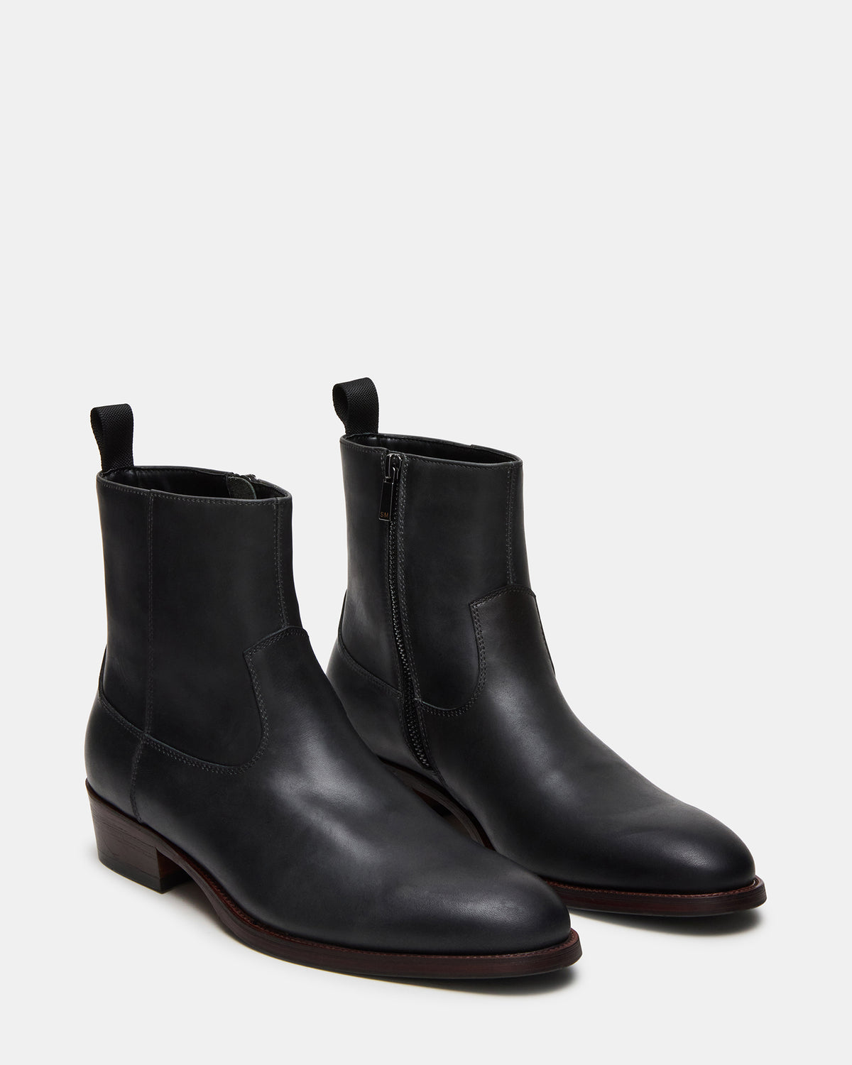 HENDRIK Black Leather Men's Ankle Boot - Steve Madden