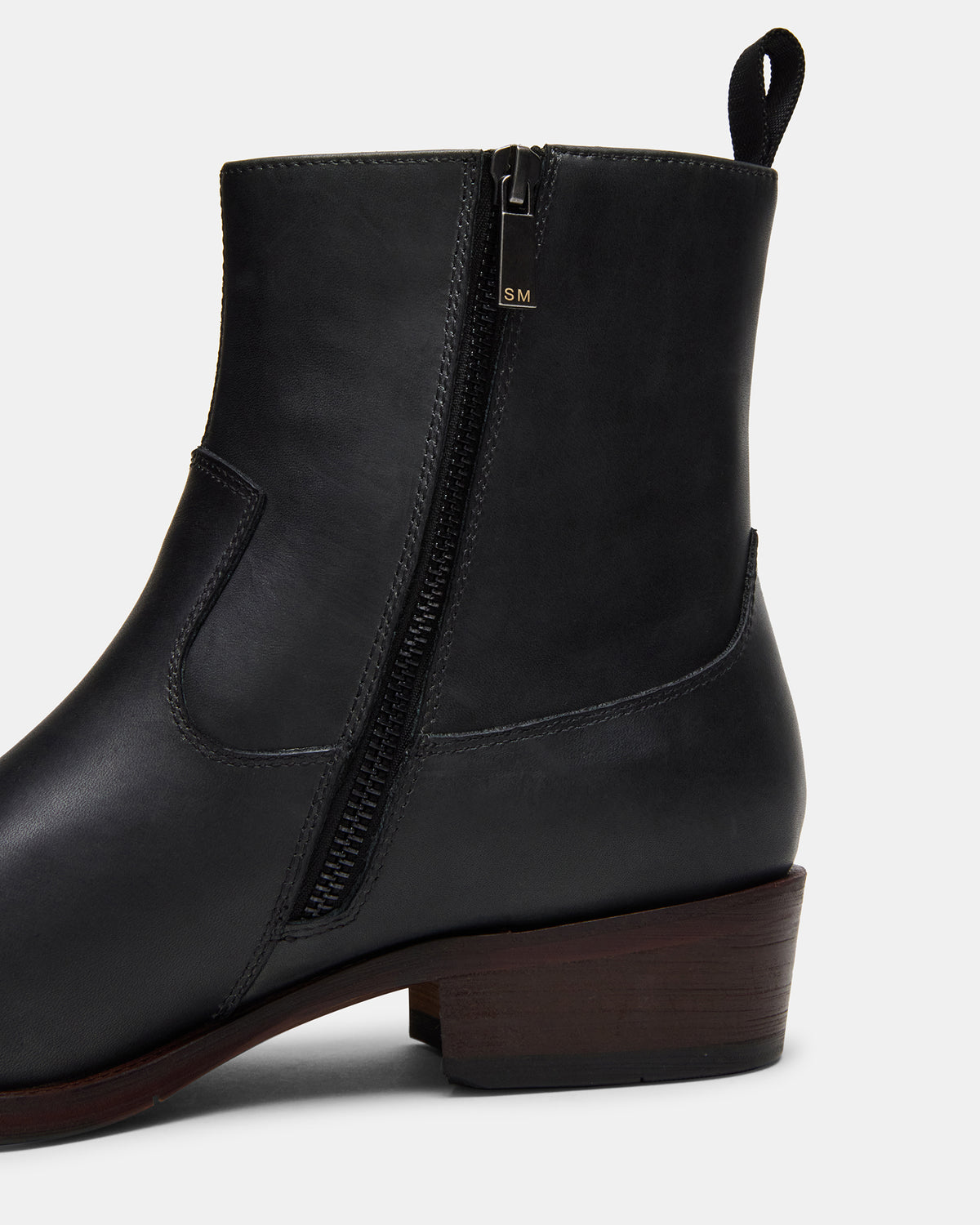 HENDRIK Black Leather Men's Ankle Boot - Steve Madden